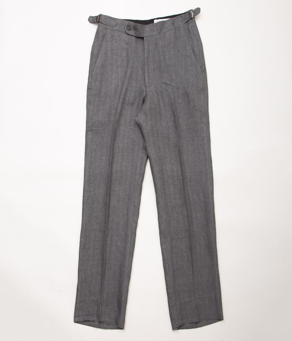 RICHARD MASCIANTONIO ''TROUSERS KAY'' (GREY LINEN HERRINGBONE)