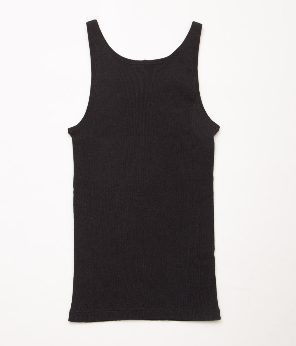COMOLI "リブ タンクトップ"(BLACK)