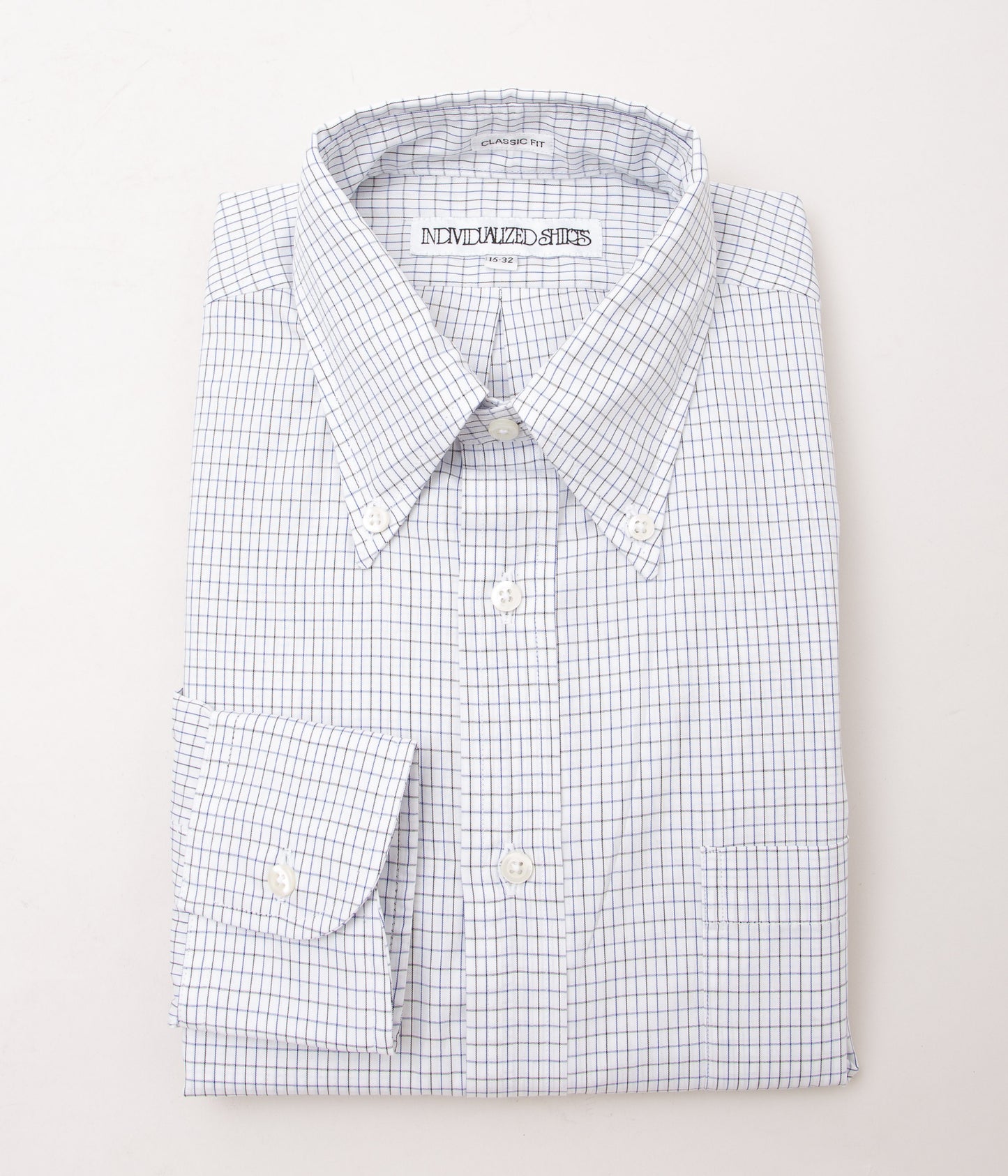 INDIVIDUALIZED SHIRTS "CLASSIC TATTERSALL (CLASSIC FIT BUTTON DOWN SHIRT) "(BLUE/BLACK)