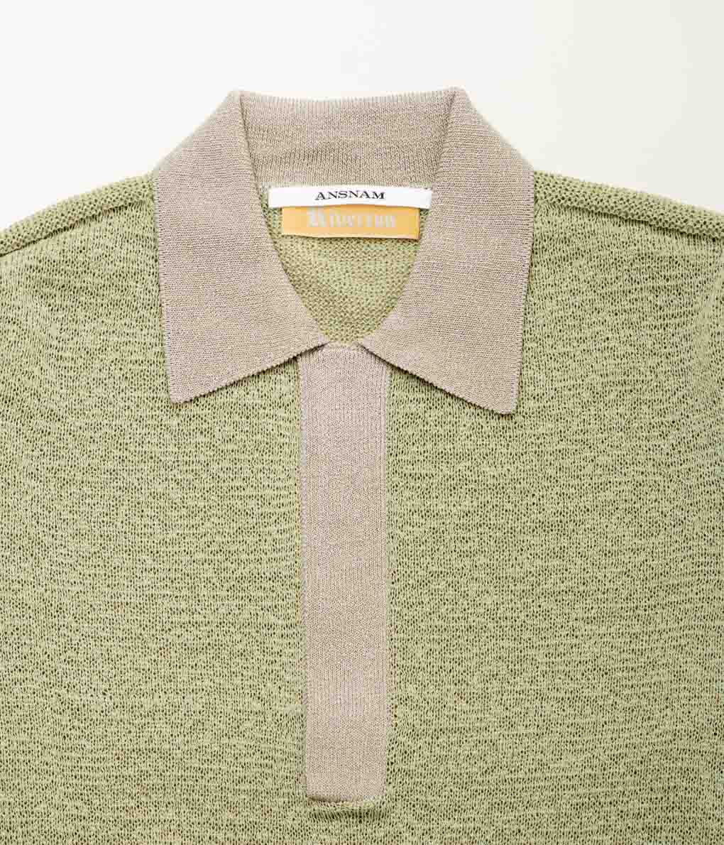 ANSNAM''TAPE YARN KNIT POLO''(GREEN)