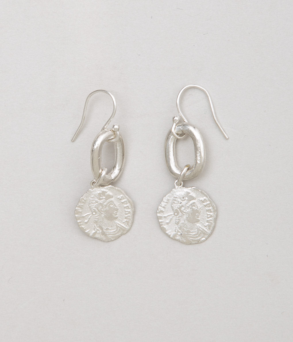 ORNAMENT&CRIME "ROMAN COIN EARRINGS"(STERLING SILVER)