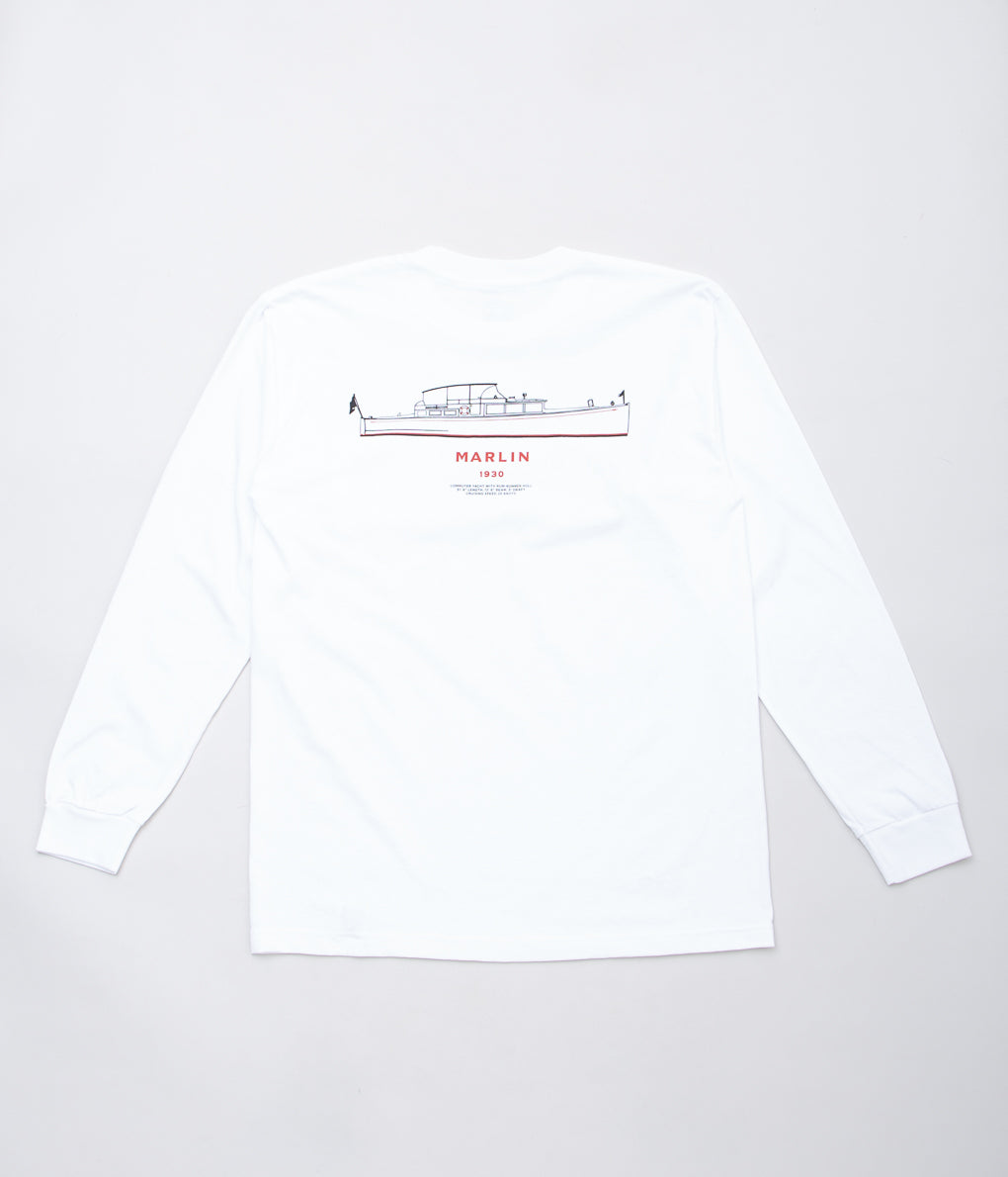 OLD SOLDIER "MARLIN 1930 L/S TEE"(WHITE)