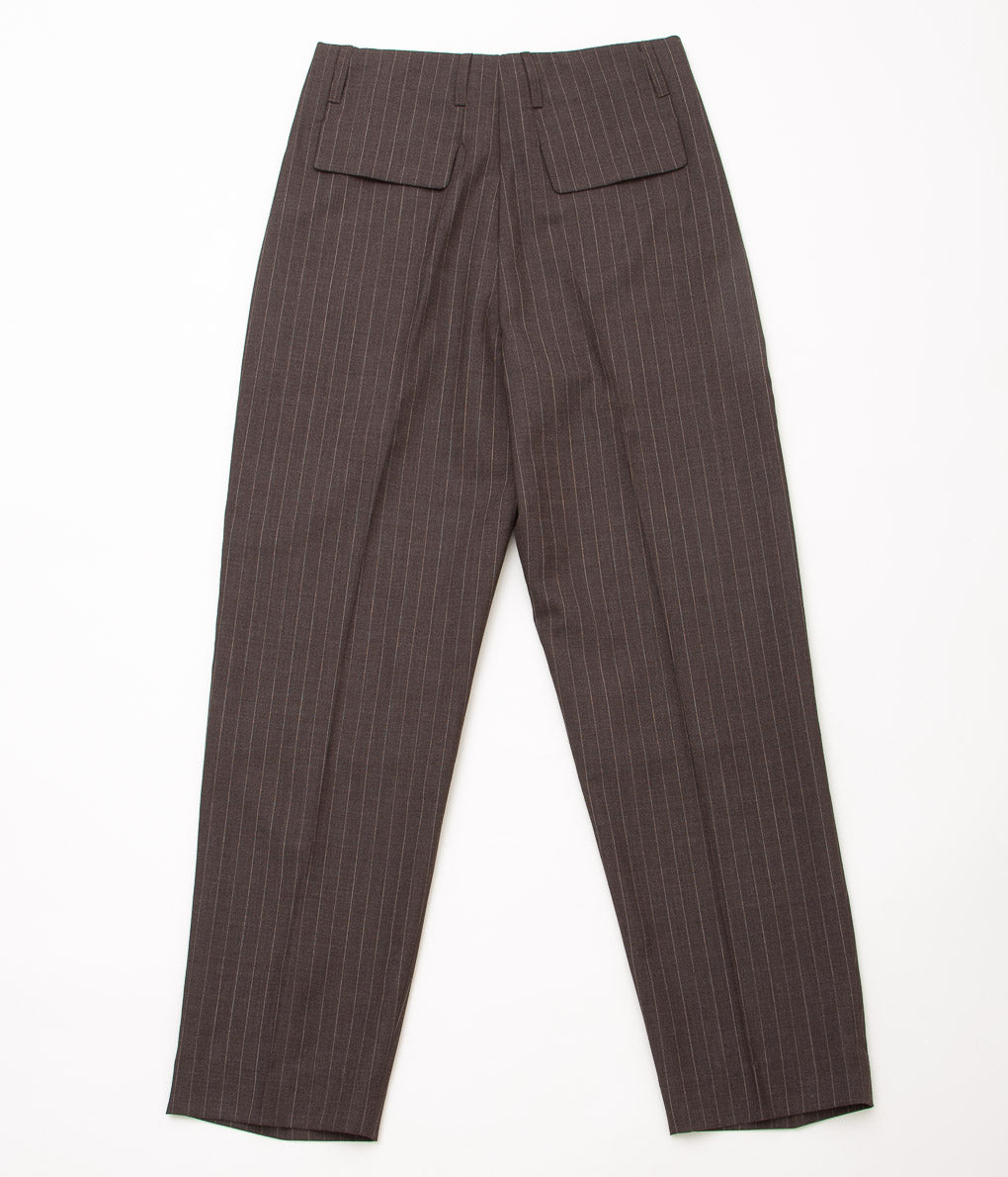 LEA BOBERG "D.P. TROUSERS (JAPANESE TROPICAL WOOL)"(BROWN STRIPE)