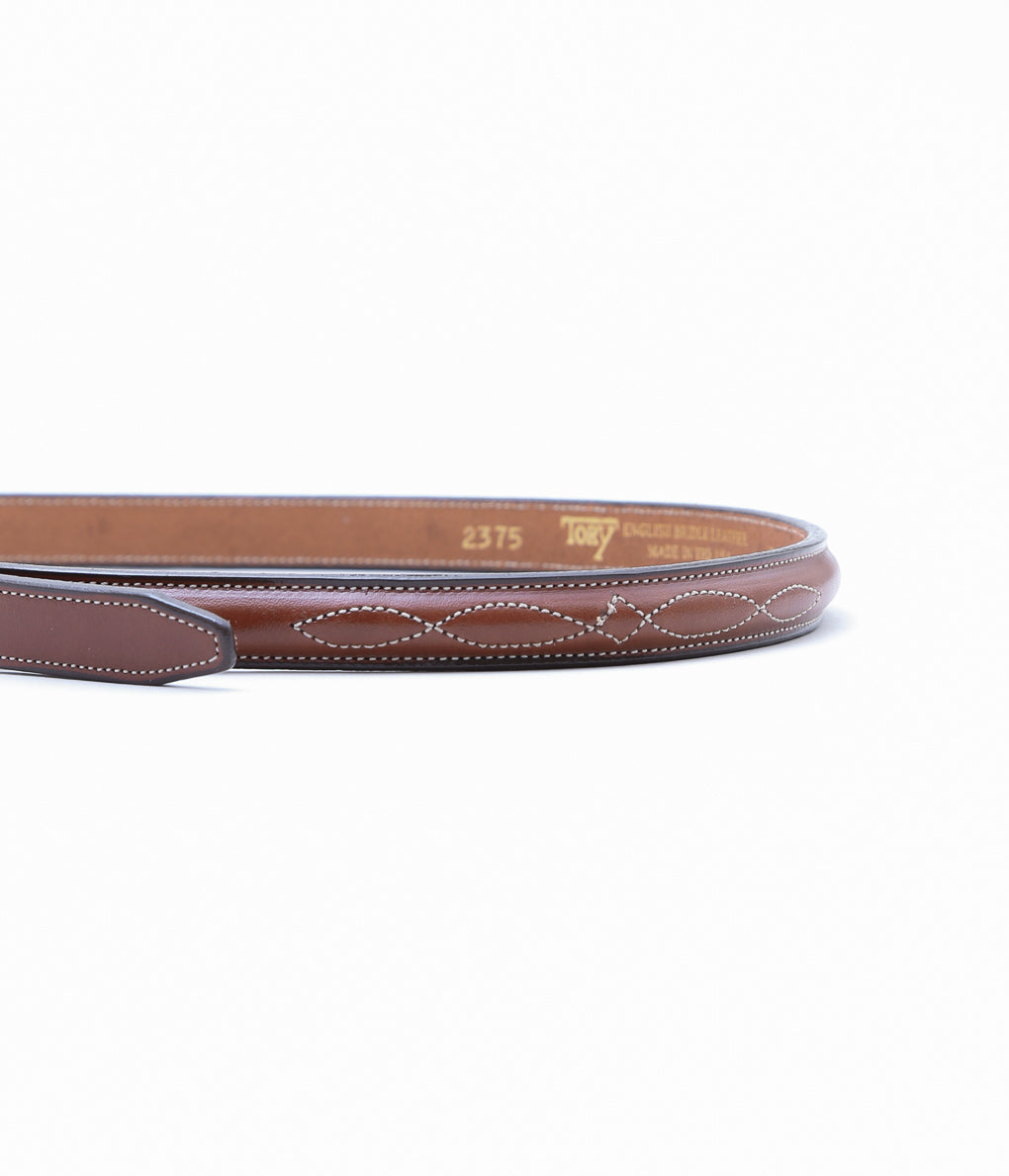TORY LEATHER ''2375 3/4 BRIDLE LEATHER RAISED FANCY STITCHED BELT'' (OAKBARK/BRASS)