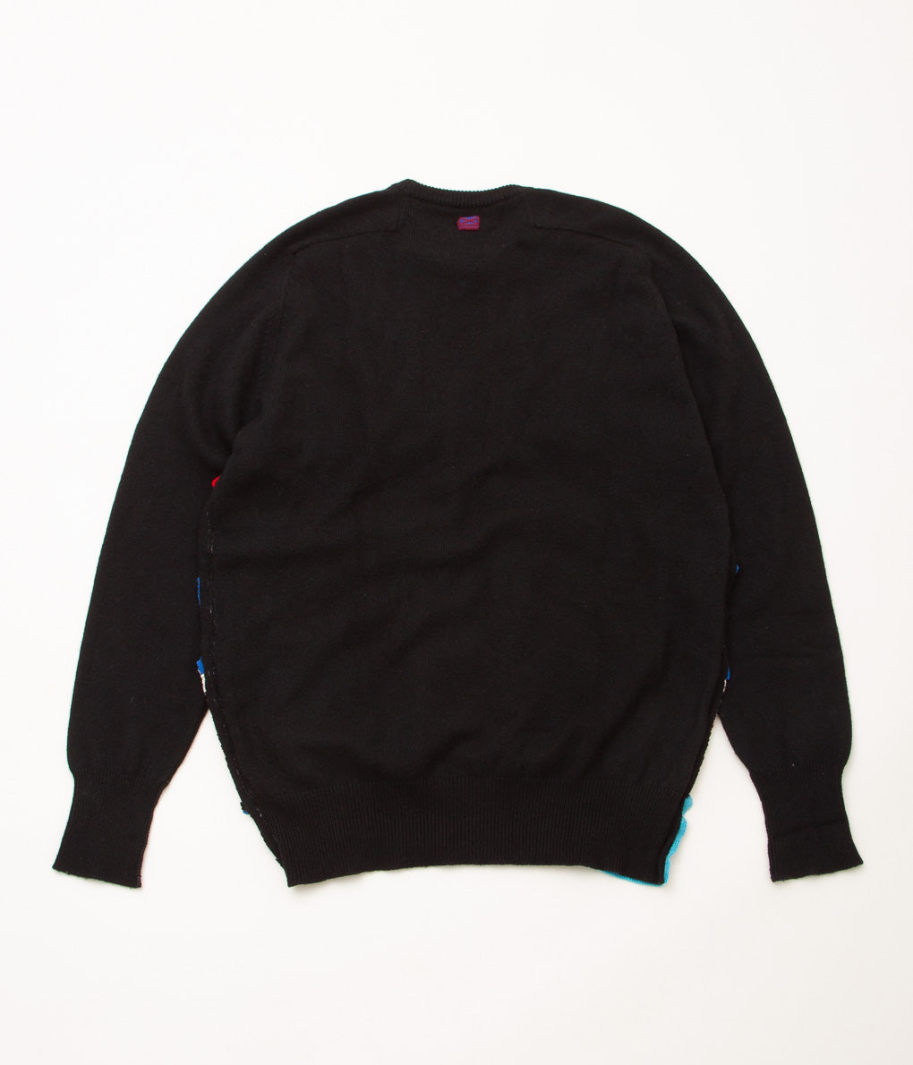 SHINYA NOMOTO"HANDMADE PATCHWORK UNION JACK CASHMERE SWEATER"(BLACK)