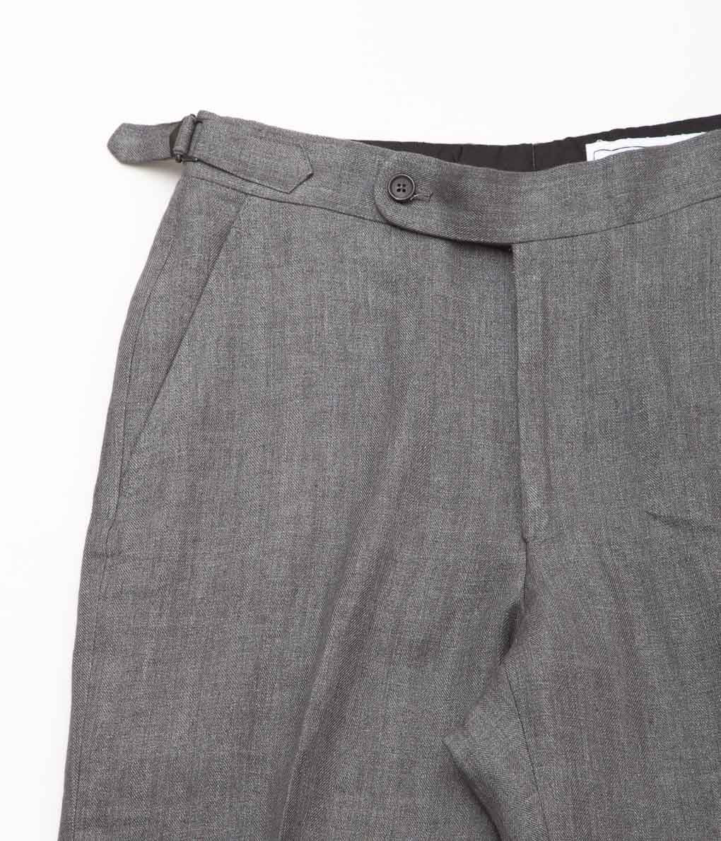 RICHARD MASCIANTONIO ''TROUSERS KAY'' (GREY LINEN HERRINGBONE)