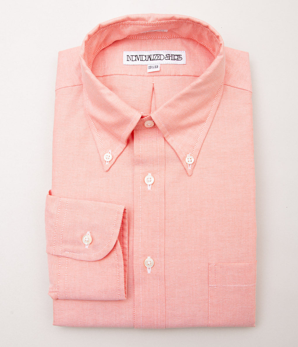 INDIVIDUALIZED SHIRTS "MILTON OXFORD CLASSIC FIT BUTTON DOWN SHIRT"(ORANGE)