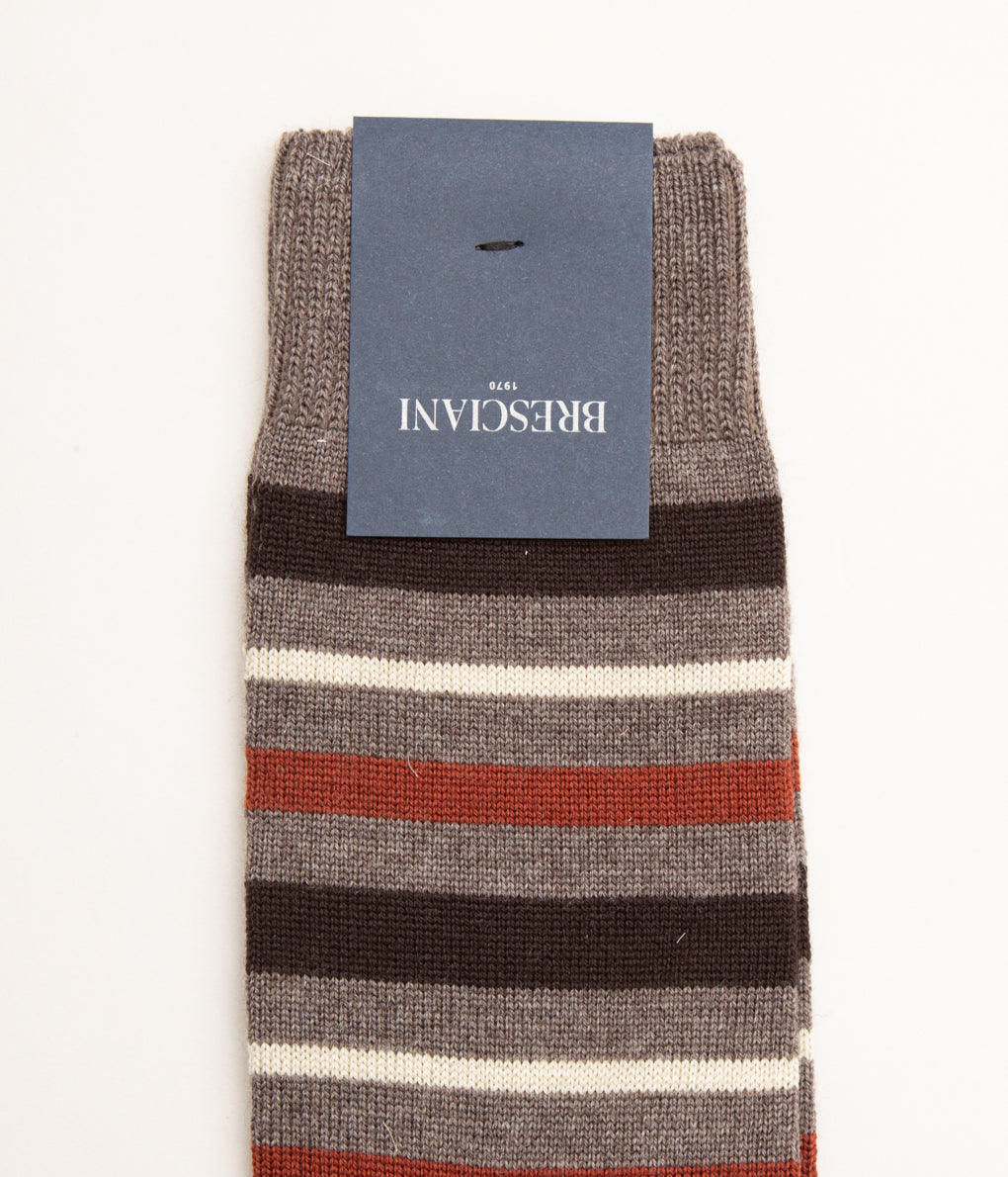 BRESCIANI "MULTI BORDER"(GREY×BROWN×ORANGE×ECRU)