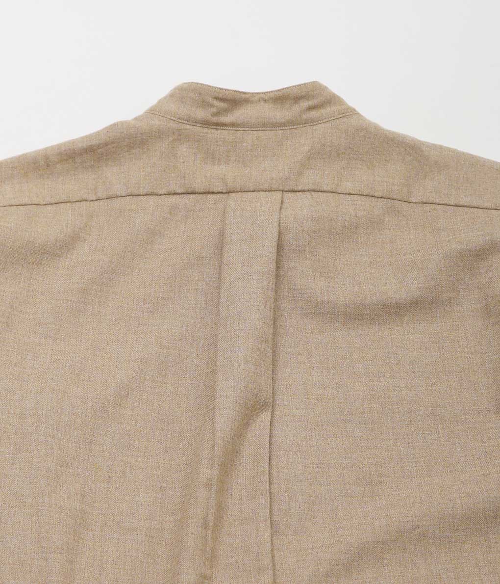 INDIVIDUALIZED SHIRTS×MAIDENS SHOP ''BRUSHED TWILL BAND COLLAR SHIRT'' (HEATHER BROWN)