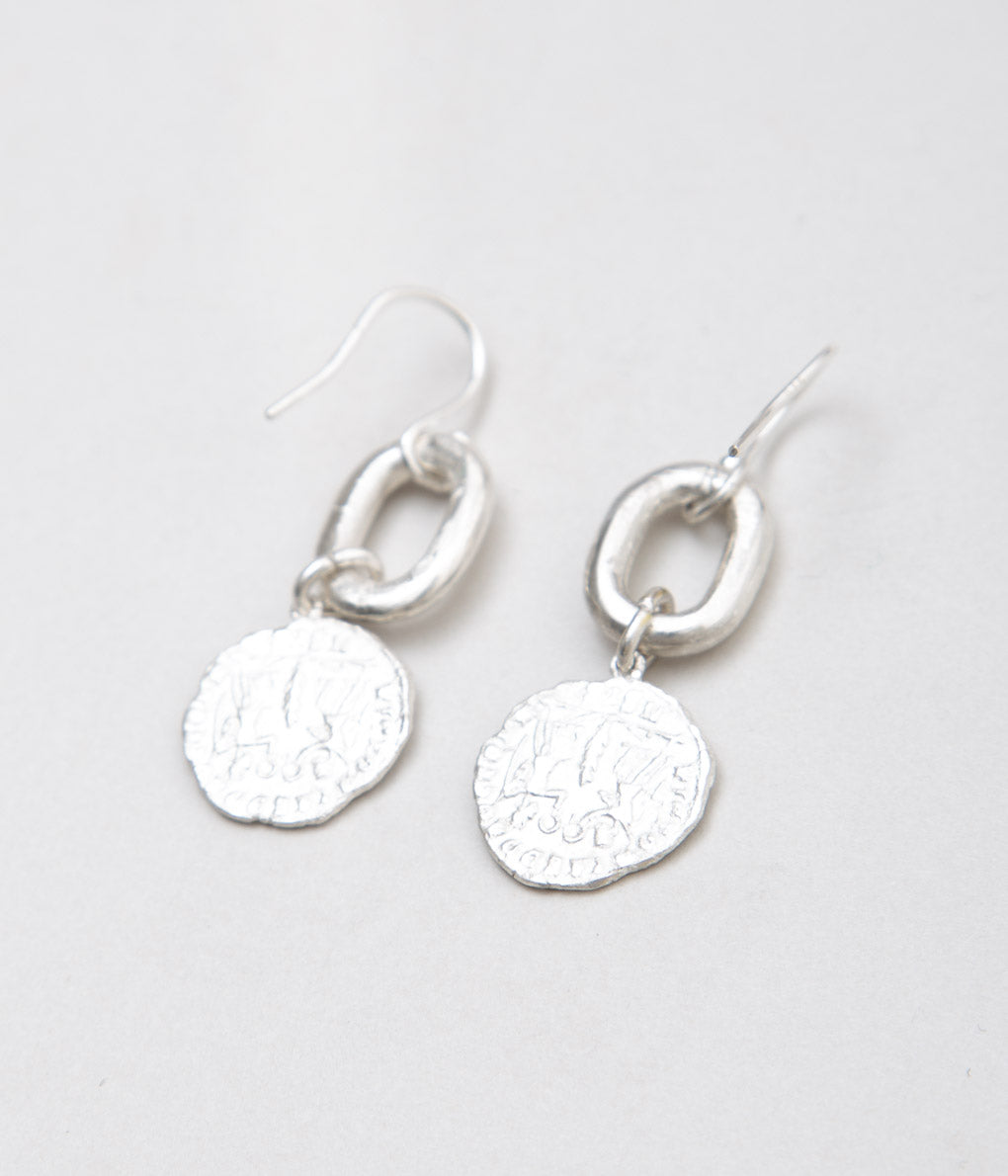ORNAMENT&CRIME "ROMAN COIN EARRINGS"(STERLING SILVER)