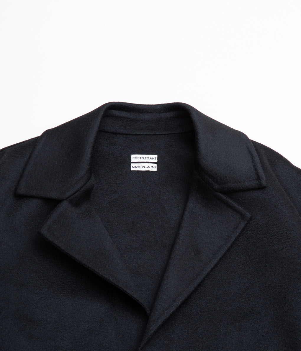 POSTELEGANT "CASHMERE WOOL REVER SHORT COAT"(BLACK)