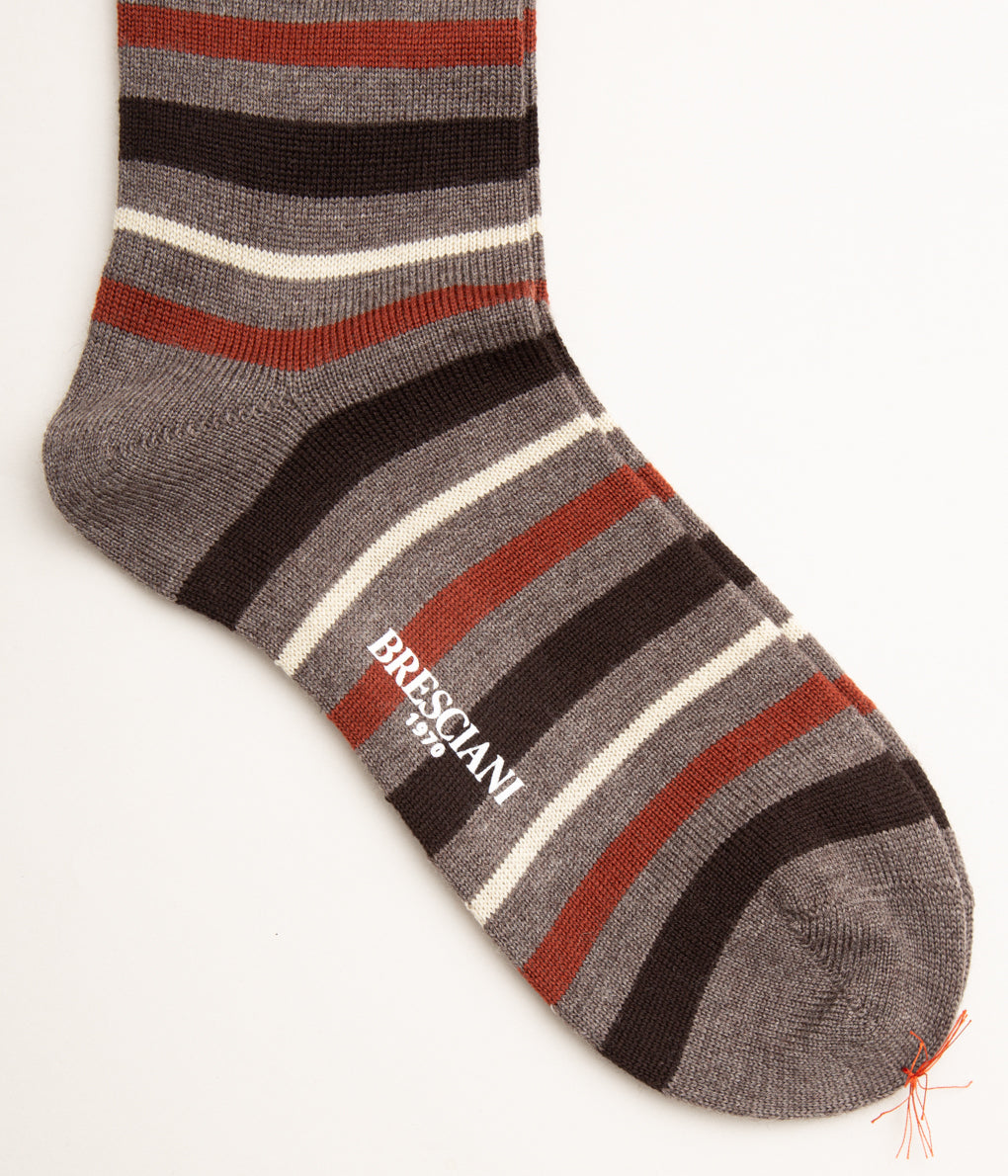 BRESCIANI "MULTI BORDER"(GREY×BROWN×ORANGE×ECRU)