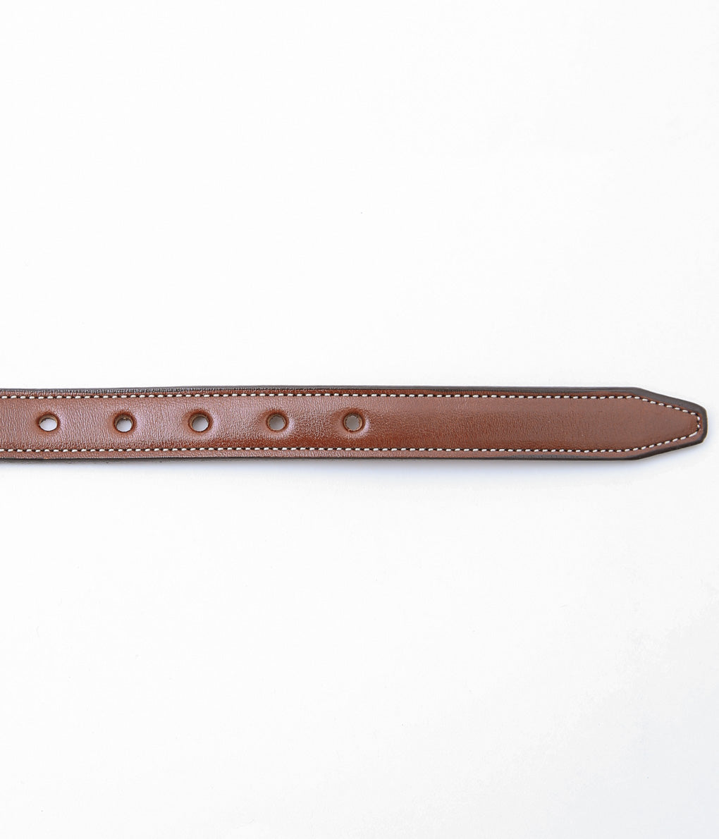 TORY LEATHER ''2375 3/4 BRIDLE LEATHER RAISED FANCY STITCHED BELT'' (OAKBARK/BRASS)