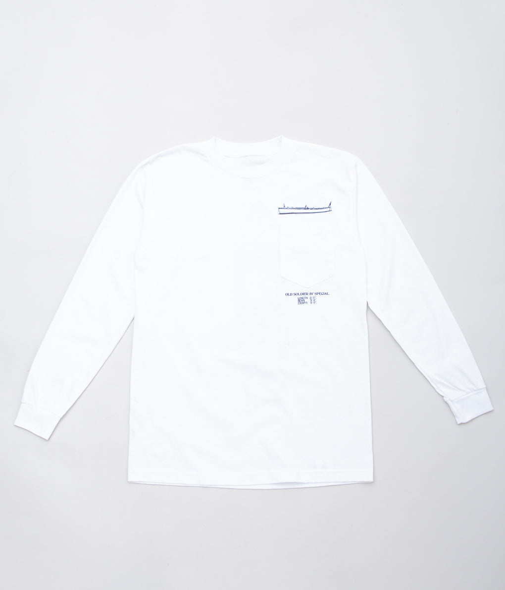 OLD SOLDIER "BLUEPRINT L/S TEE"(WHITE)