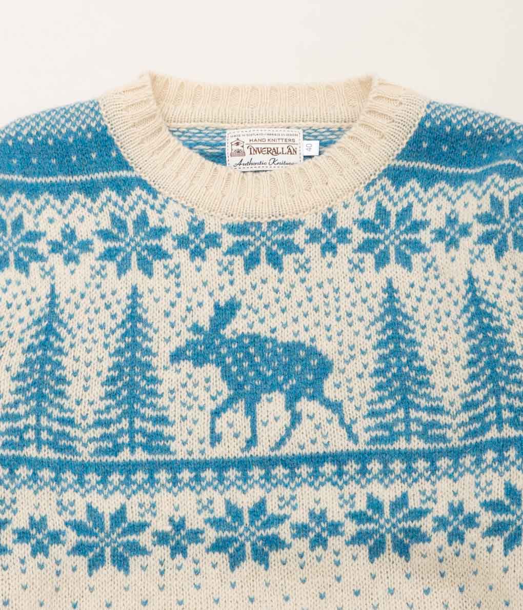 INVERALLAN "CREW NECK DEER" (CREAM × PENNAN BAY)