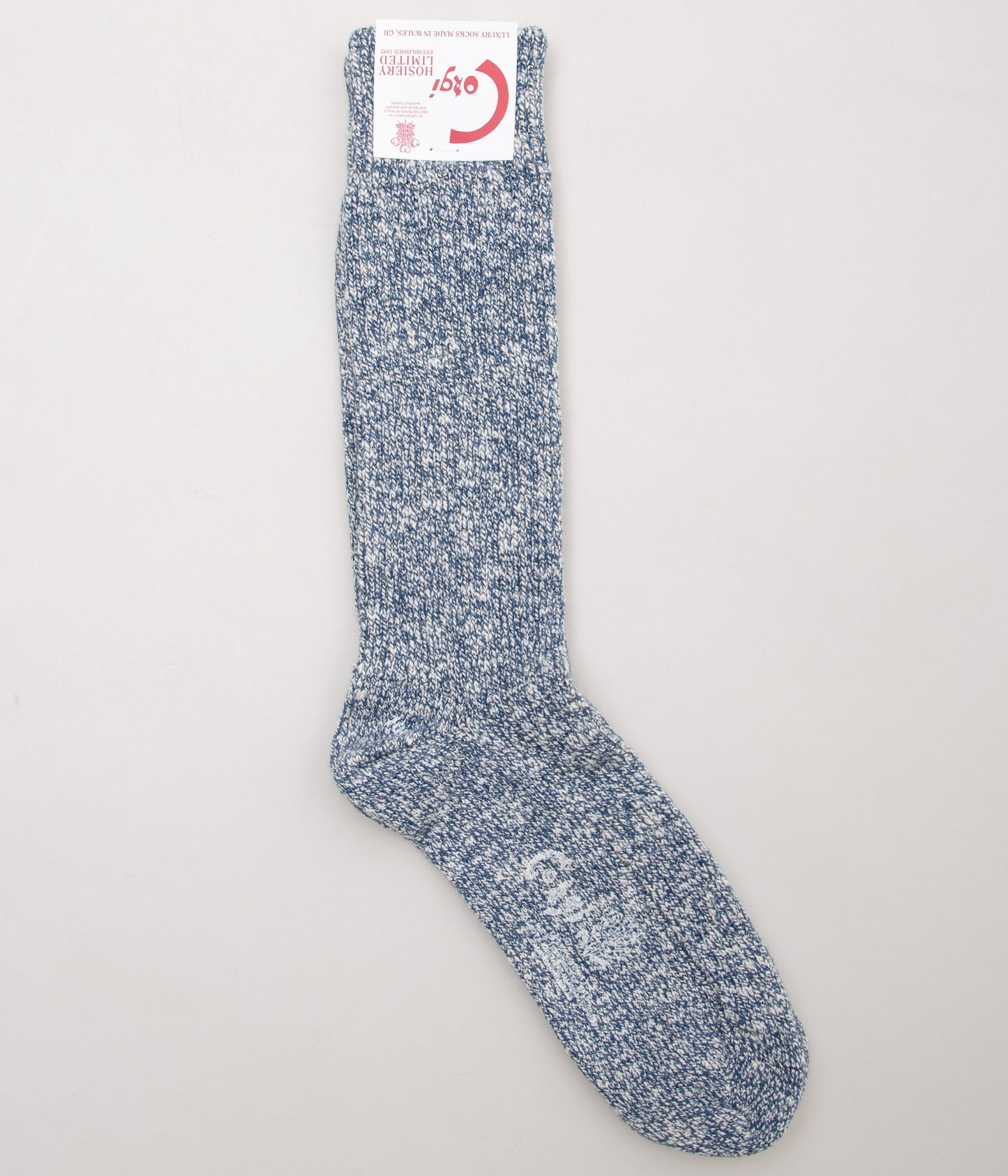 CORGI "MEN'S COTTON PLAIN MORL SOCKS" (OCEAN BLUE)