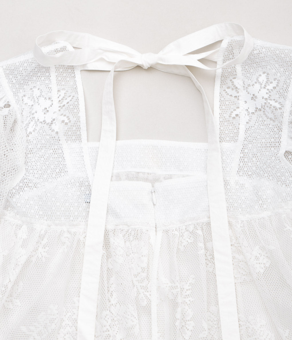 RENATA BRENHA "SERENO TOP"(OFF WHITE, UPCYCLED LACE CURTAINS)