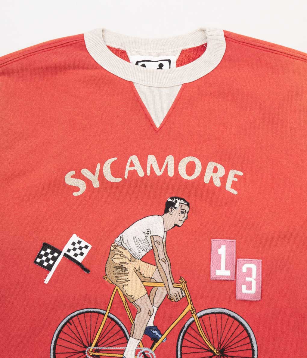 SAMUEL ZELIG "SYCAMORE CYCLING CREWNECK"(VINTAGE RED)