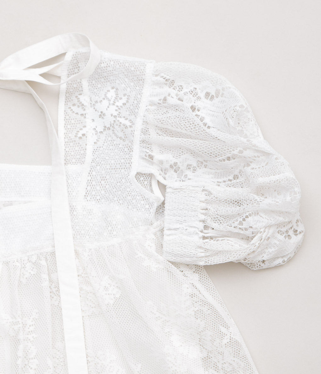 RENATA BRENHA "SERENO TOP"(OFF WHITE, UPCYCLED LACE CURTAINS)