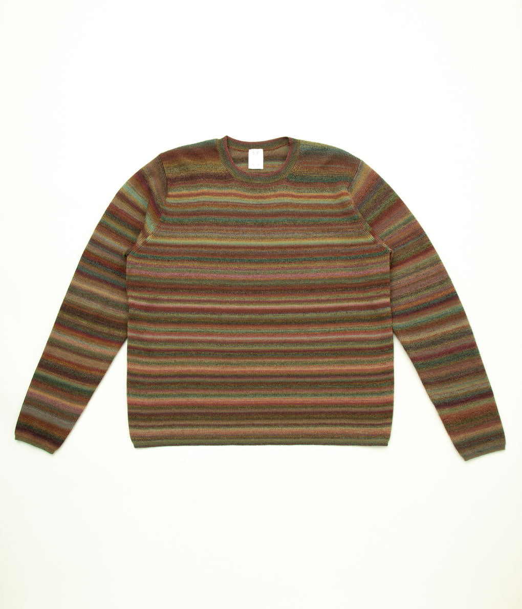 Round-neck waffle-knit sweater in wool and cashmere - Fall