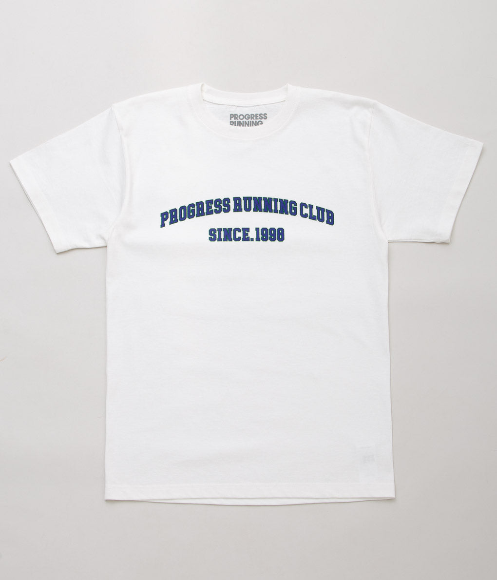 PROGRESS RUNNING CLUB "COLLEGE S/SLV TEE"(WHITE)