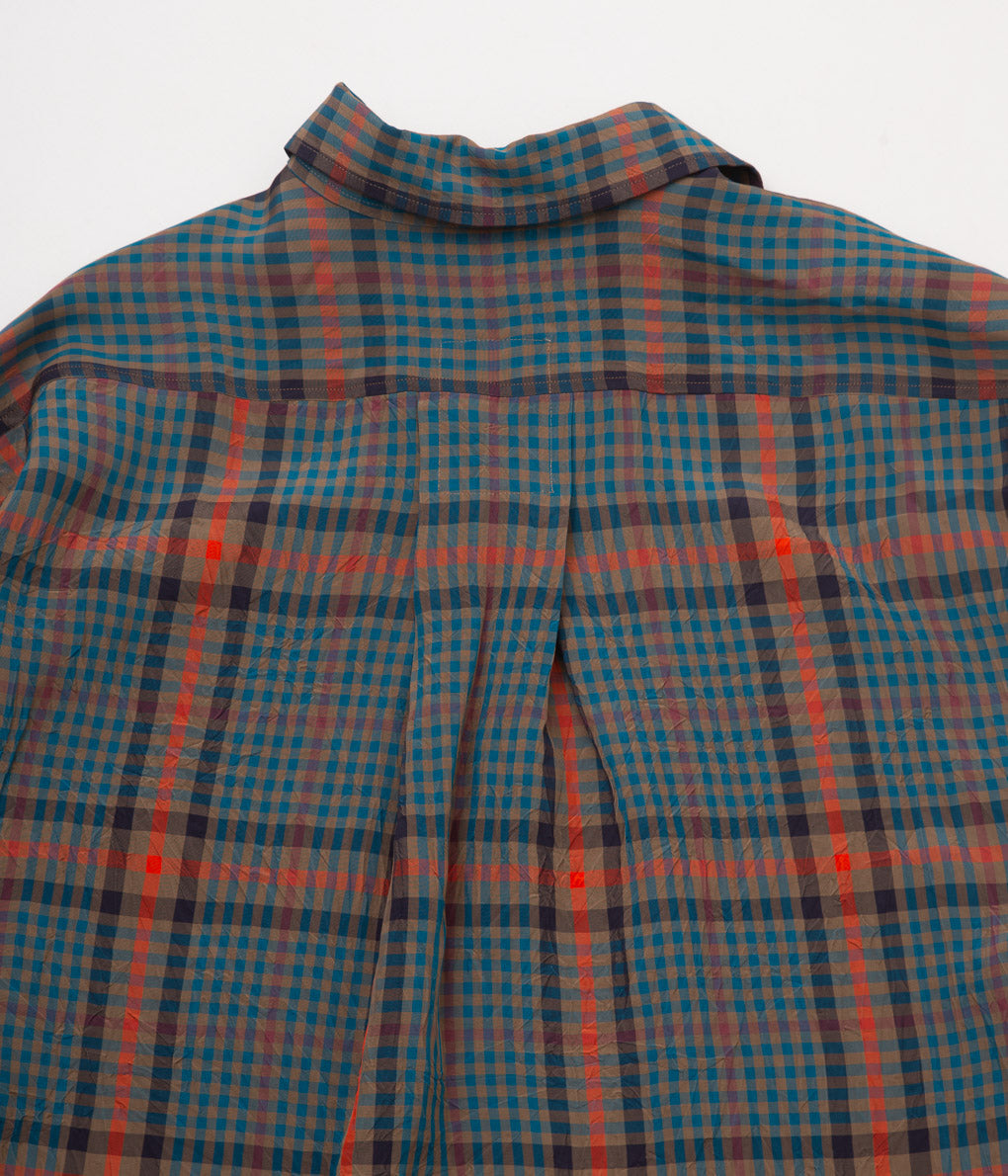 I AM DORK "BIG WORK SHIRT / VISCOSE"(BLUE×ORANGE×BROWN)