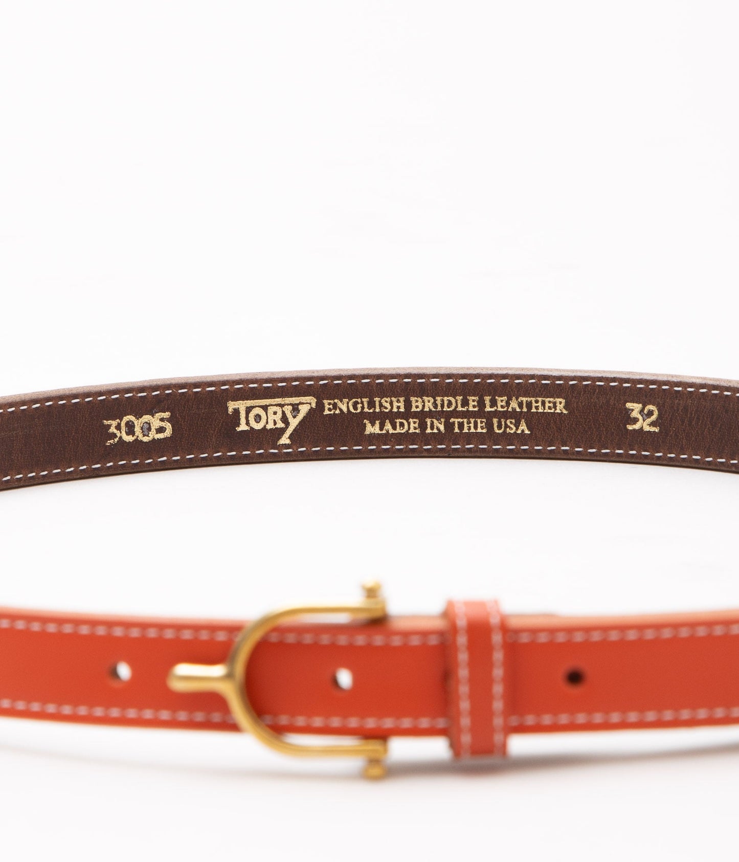 TORY LEATHER "【3005】 EQUESTRIAN INSPIRED BELT"(ORANGE/BRASS)