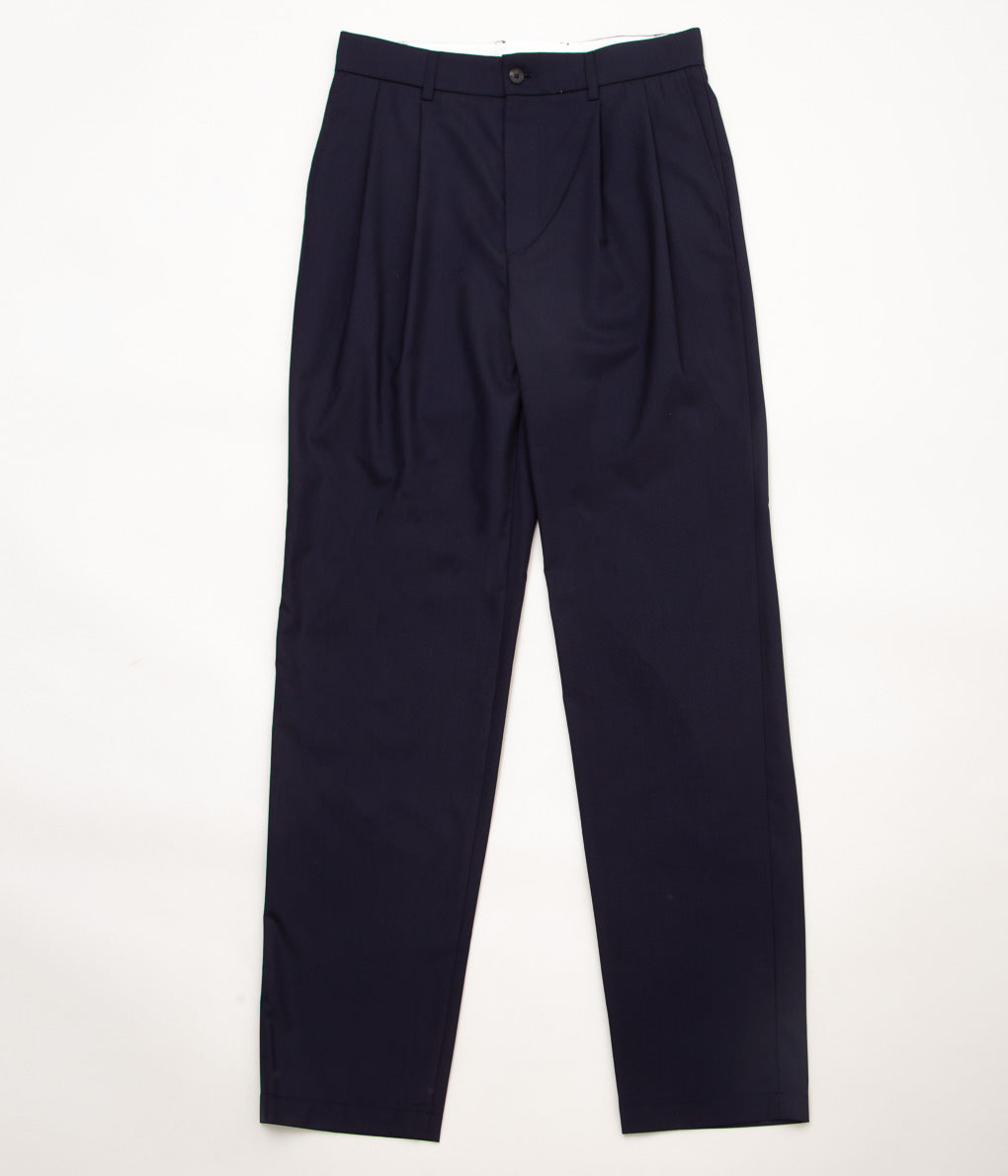 約69cmDE BONNE FACTURE''TWO PLEAT TROUSERS''(NAVY) パンツ