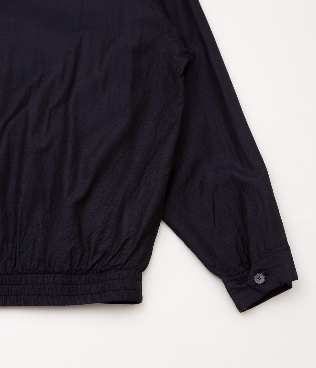 COMOLI "울 실크 스윙 탑"(NAVY)