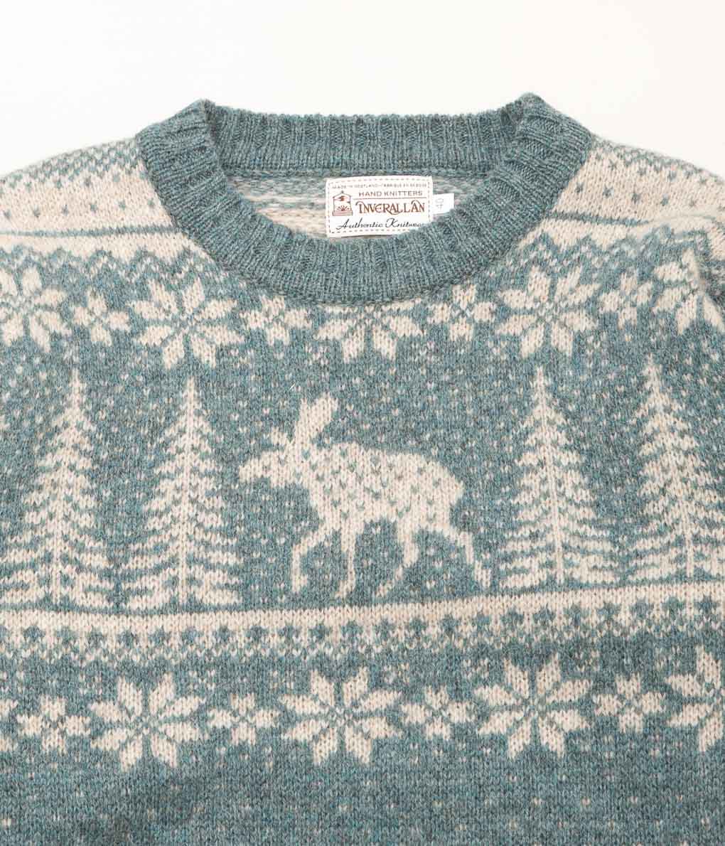 INVERALLAN "CREW NECK DEER" (GRAPHITE GREEN)