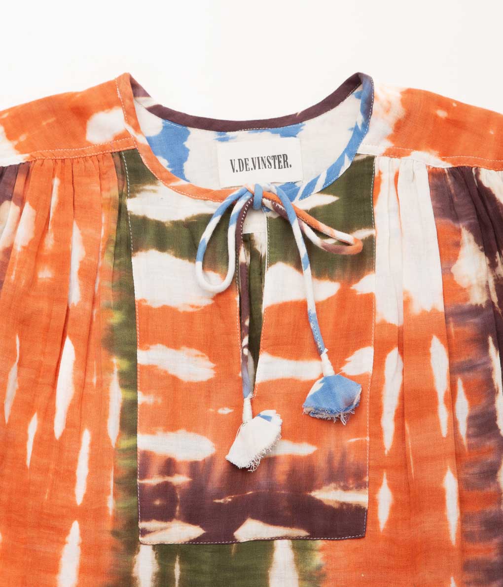 V DE VINSTER ''TIE&DYE BLOUSE'' (TANGERINE)