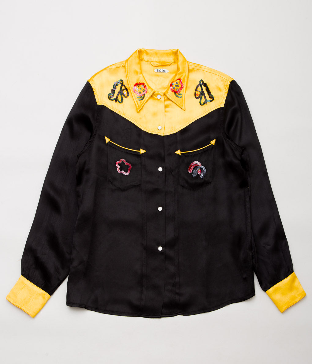 BODE ''SEQUIN RODEO SHIRT'' (GOLD BLACK)