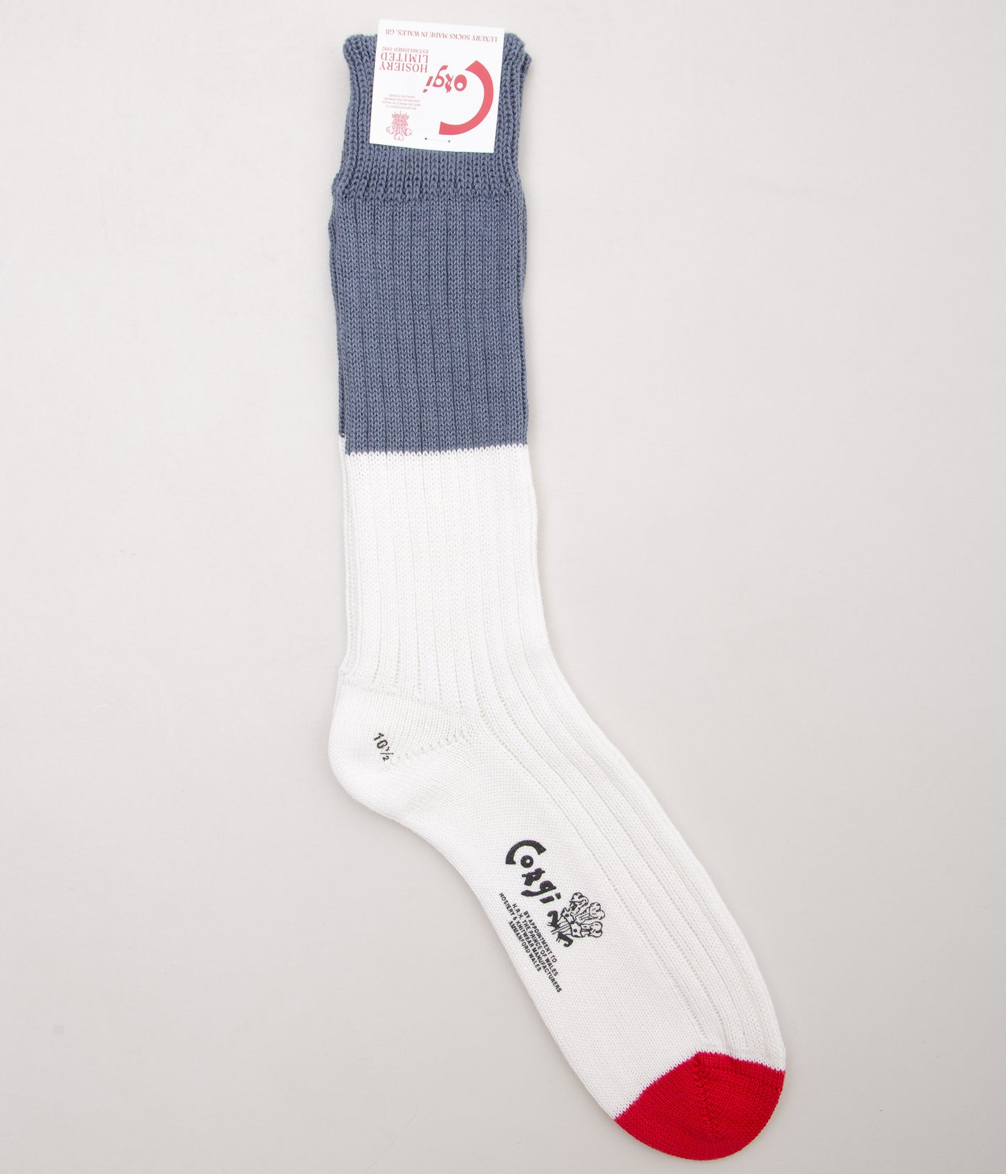 CORGI "MEN'S COTTON COLOR BLOC SOCKS" (SMOKE/WHITE/BRIGADE)