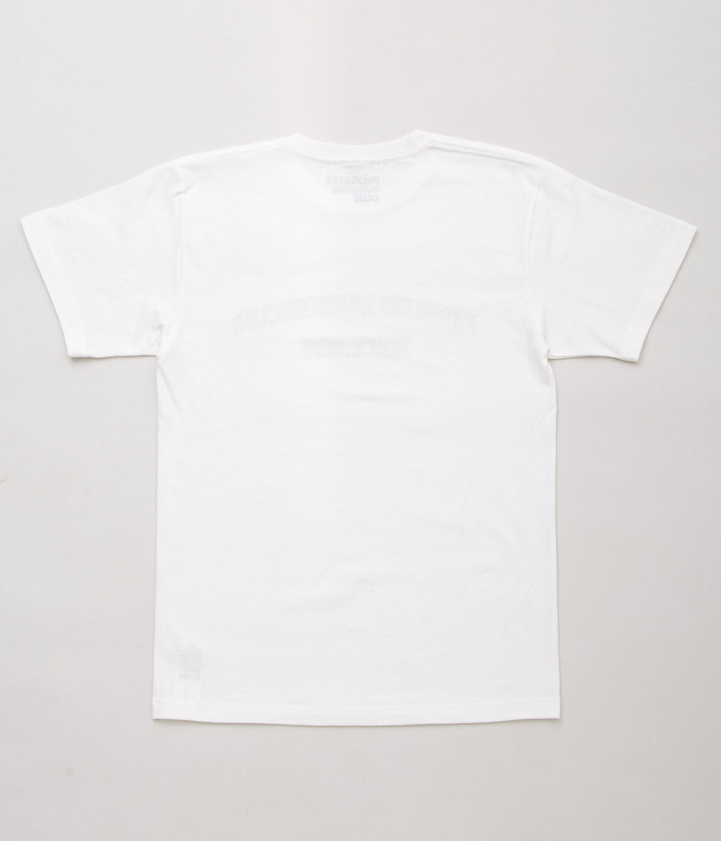 PROGRESS RUNNING CLUB "COLLEGE S/SLV TEE"(WHITE)