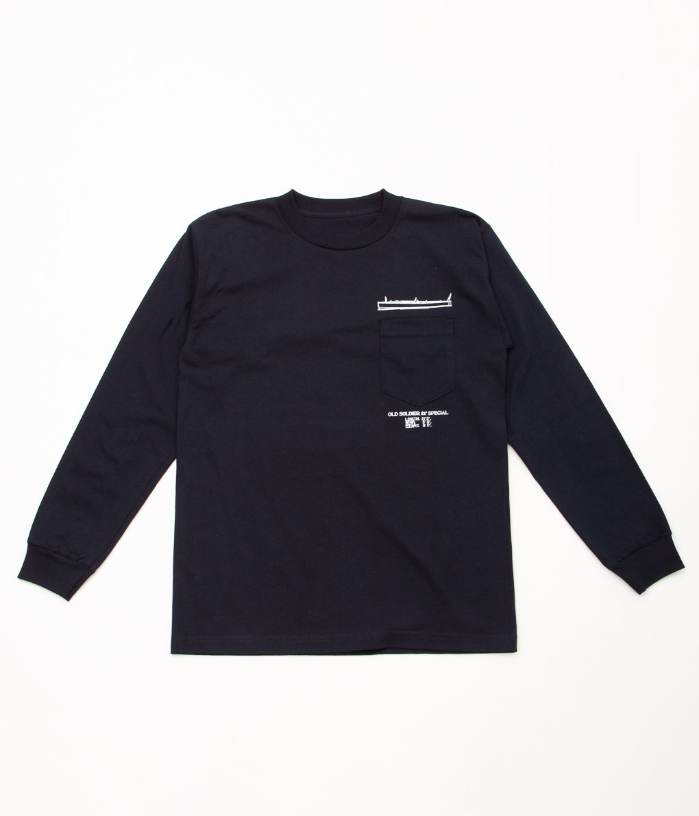 OLD SOLDIER "BLUEPRINT L/S TEE"(NAVY)