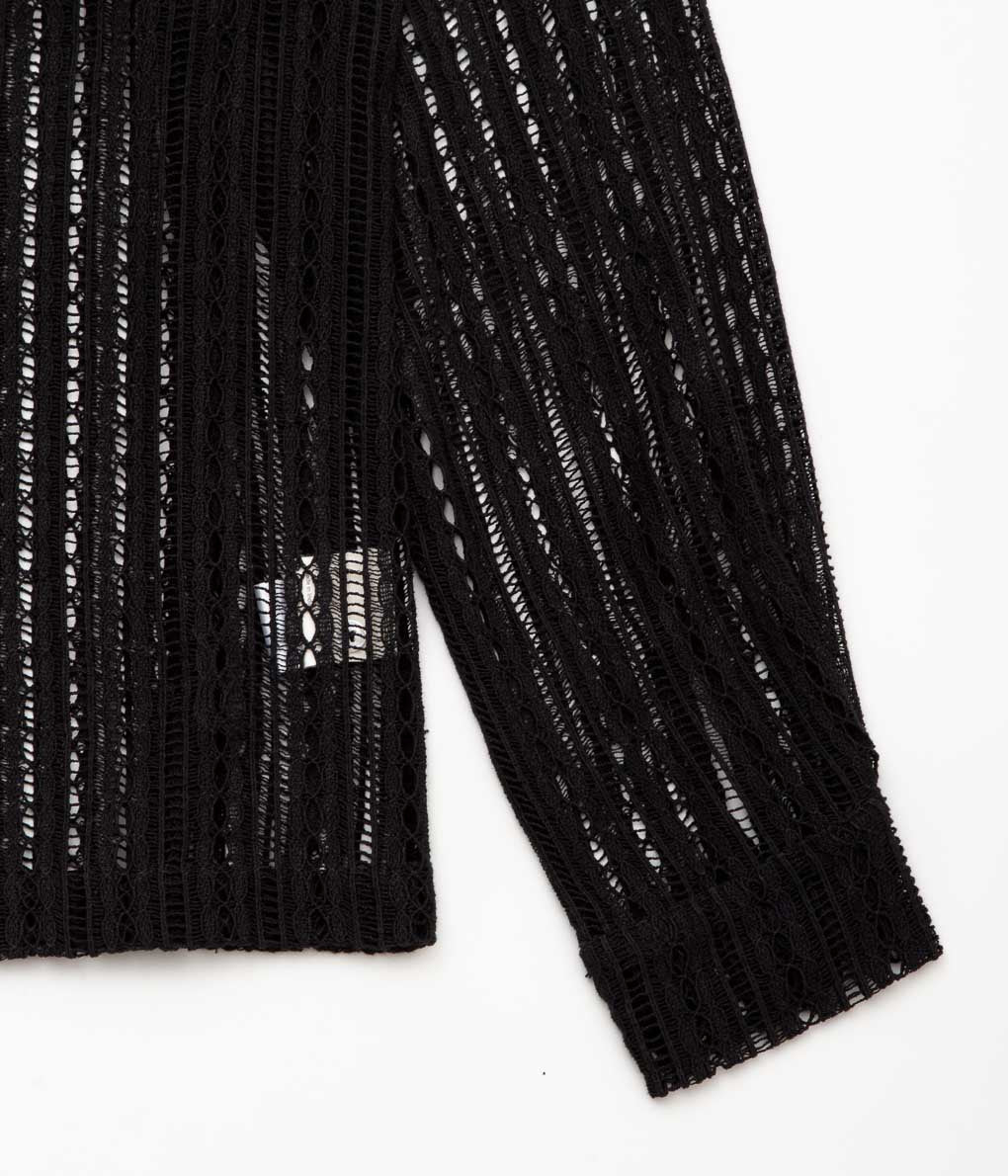 BODE ''MEANDERING LACE LS SHIRT'' (BLACK)