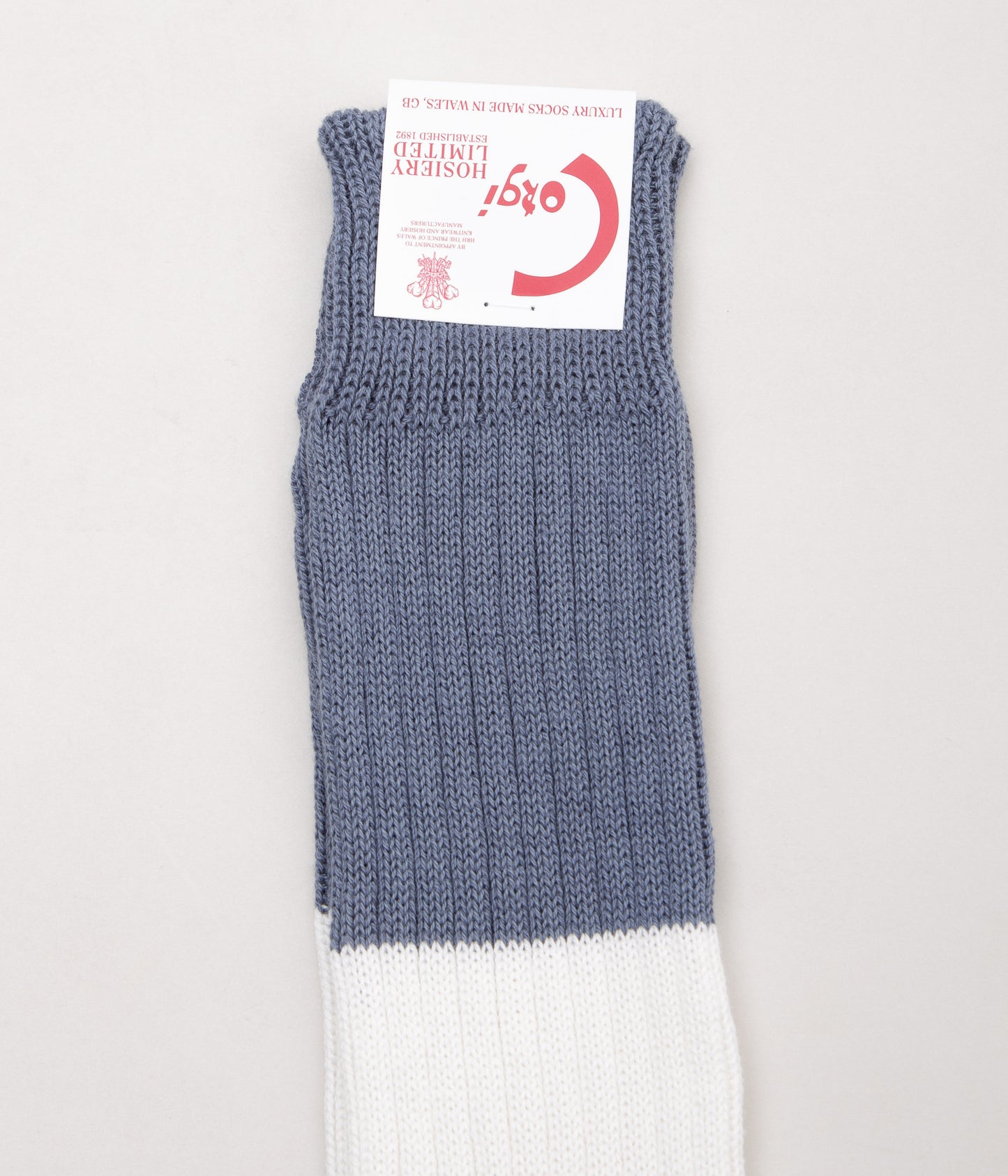 CORGI "MEN'S COTTON COLOR BLOC SOCKS" (SMOKE/WHITE/BRIGADE)