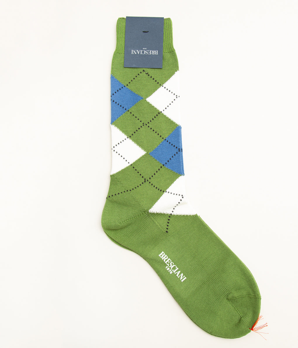 BRESCIANI "ARGYLE"(GREEN×BLUE×IVORY)