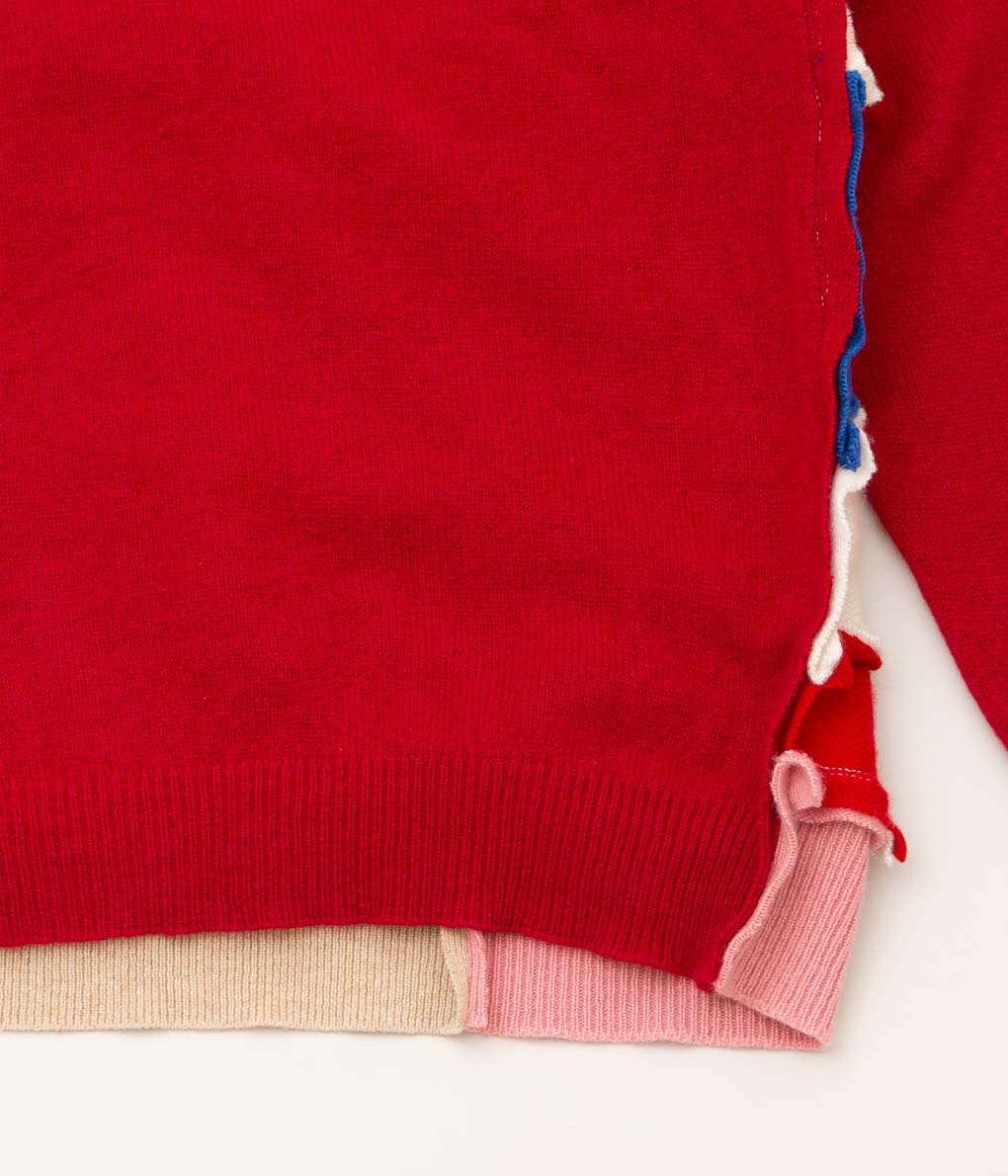 SHINYA NOMOTO"HANDMADE PATCHWORK UNION JACK CASHMERE SWEATER"(BURGUNDY)