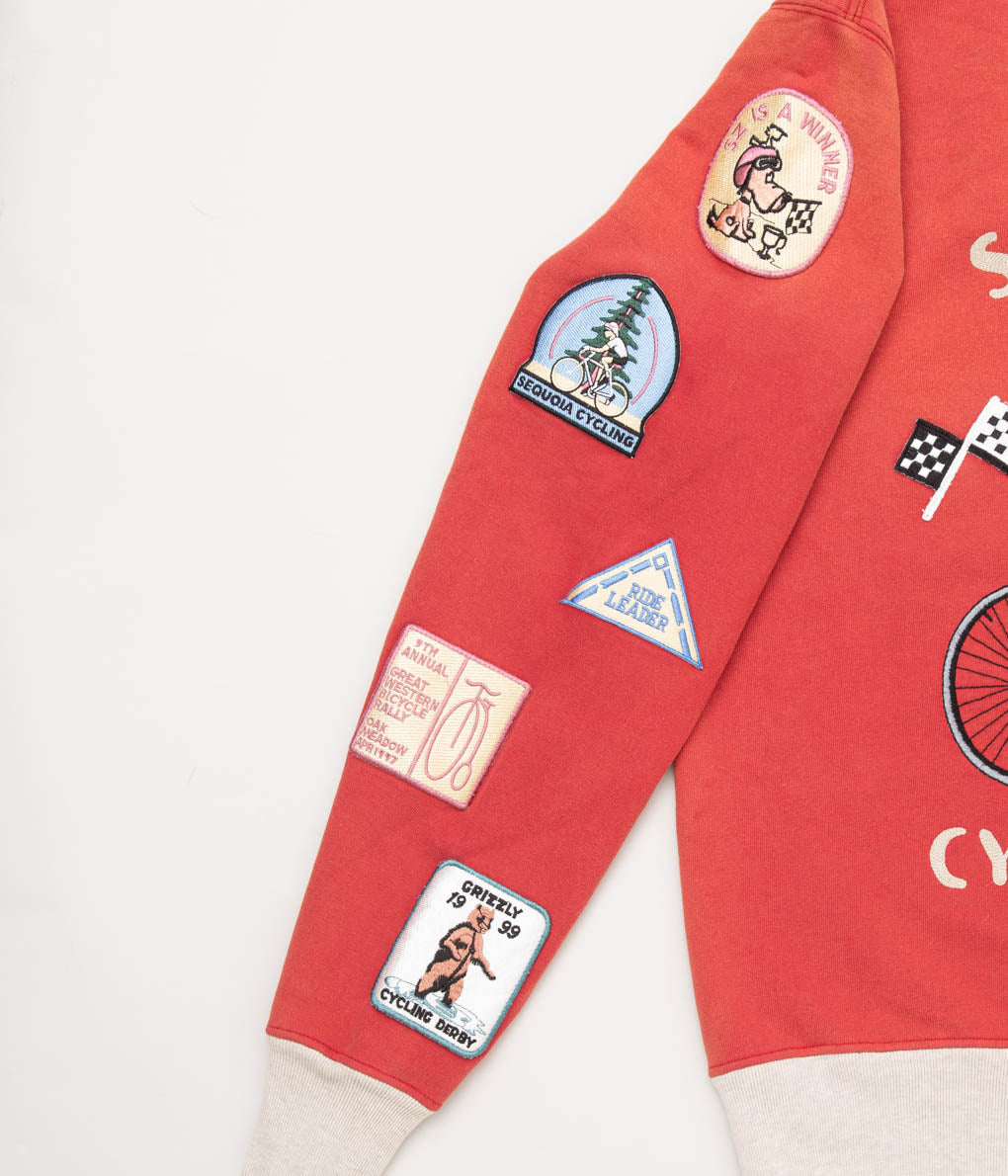 SAMUEL ZELIG "SYCAMORE CYCLING CREWNECK"(VINTAGE RED)