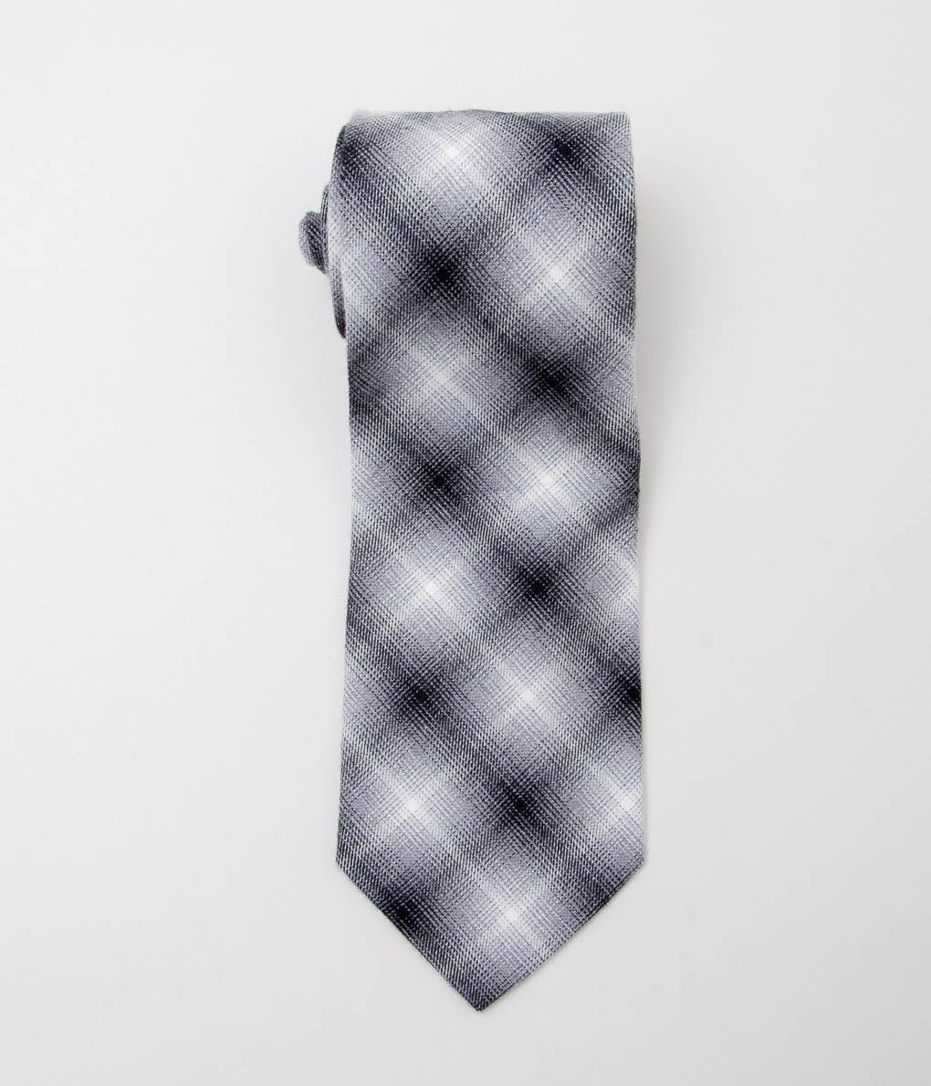 INDIVIDUALIZED ACCESSORIES ''SNOWY MOUNTAIN PLAID TIE'' (BLACK)