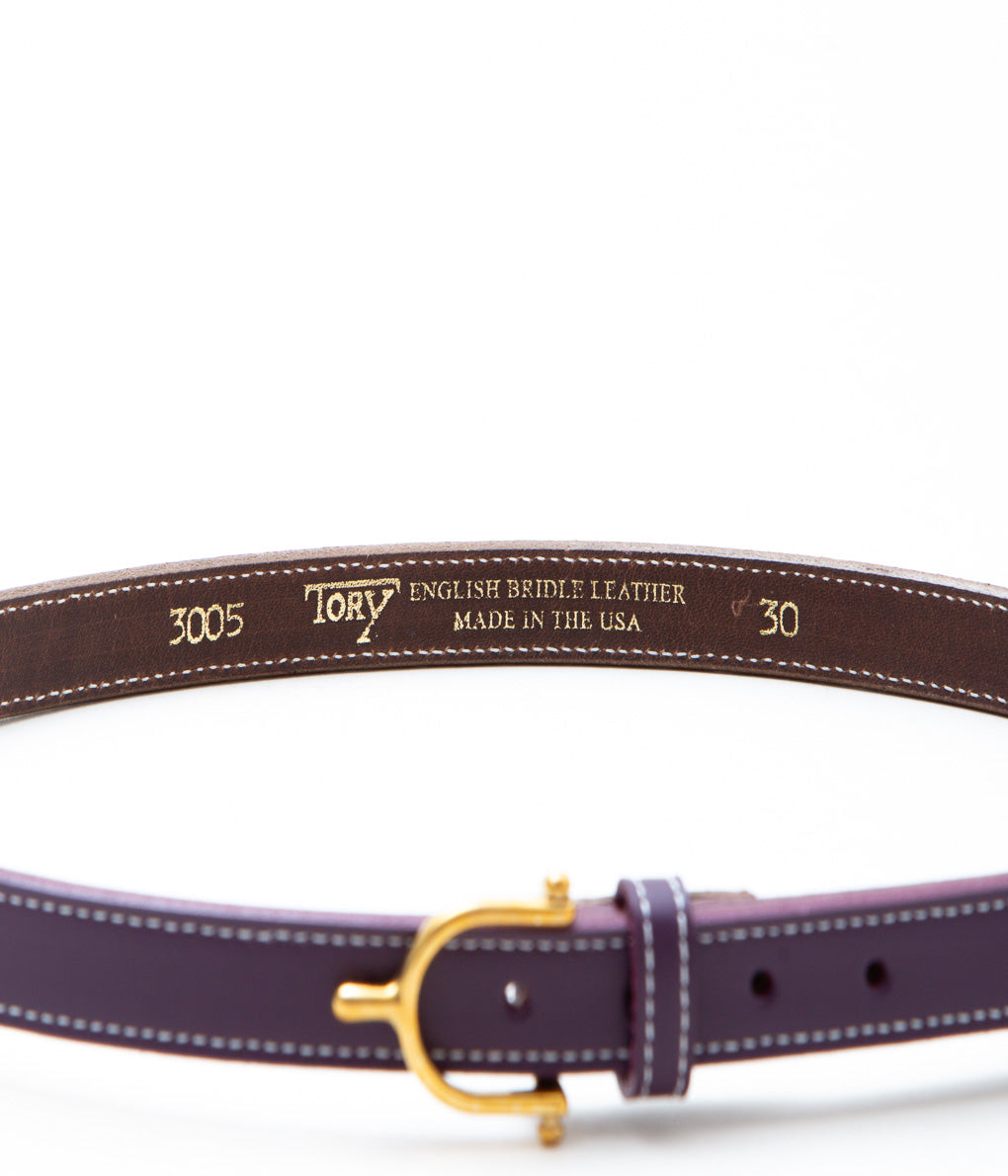 TORY LEATHER ''3005 3/4 BRIDLE LEATHER SPUR BELT'' (PURPLE)