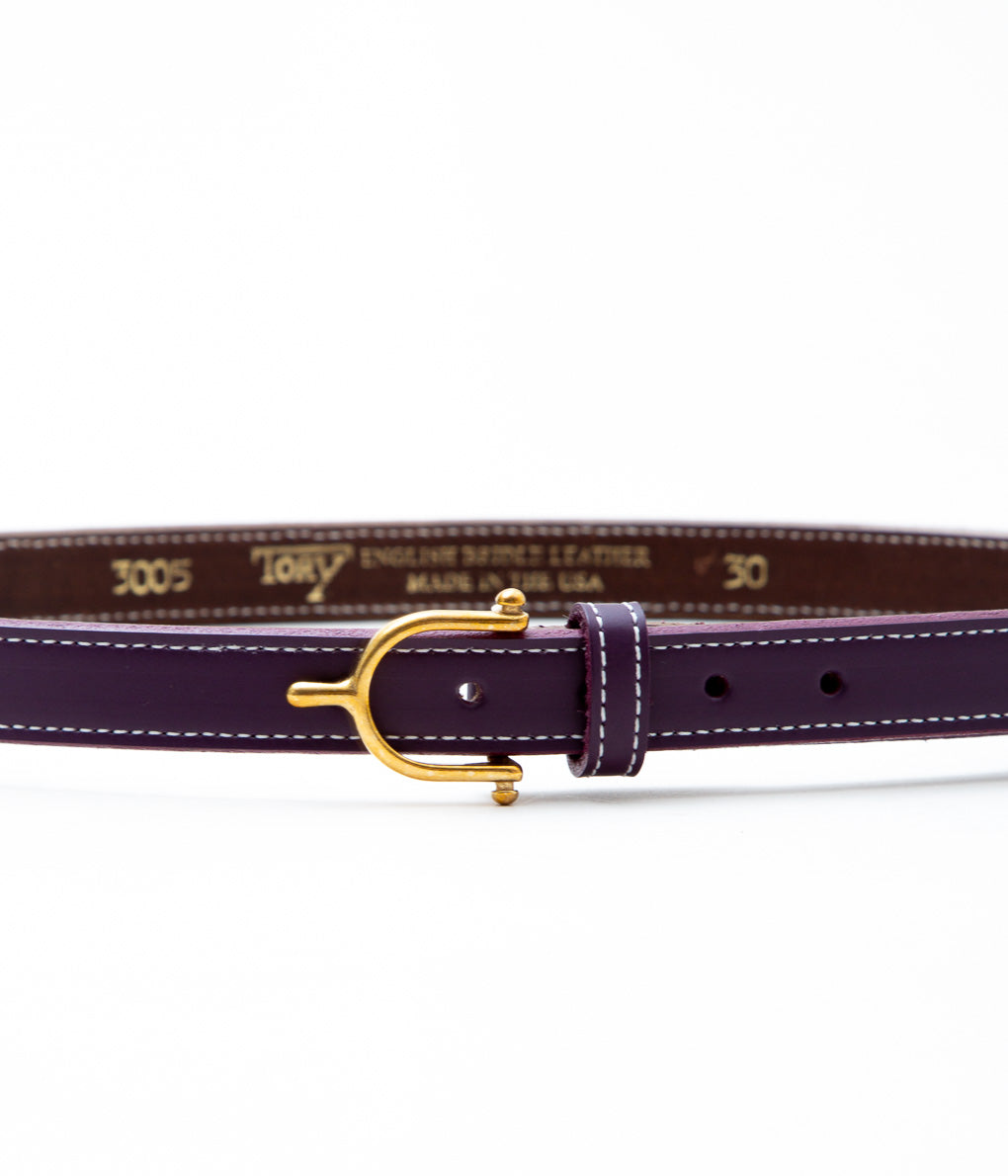 TORY LEATHER ''3005 3/4 BRIDLE LEATHER SPUR BELT'' (PURPLE)