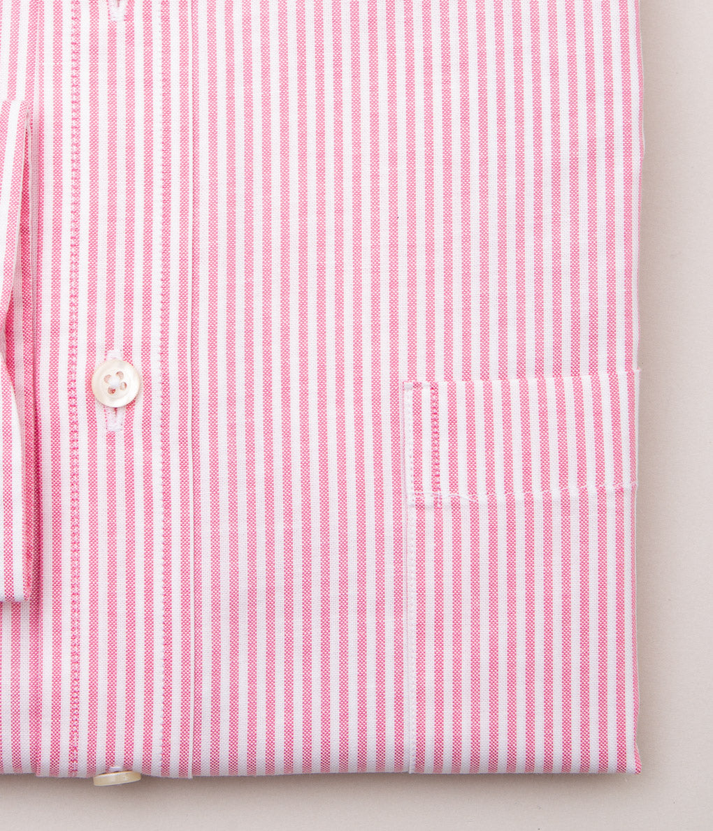 INDIVIDUALIZED SHIRTS "MILTON OXFORD CLASSIC FIT BUTTON DOWN SHIRT"(PINK STRIPE)