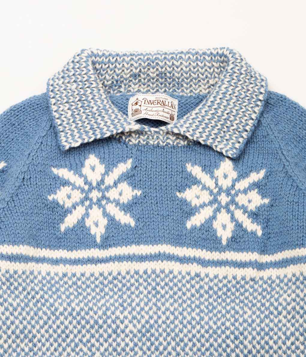 INVERALLAN "PULLOVER HAND KNIT WITH COLLAR (ARAN)" (SMOKE / NAT)