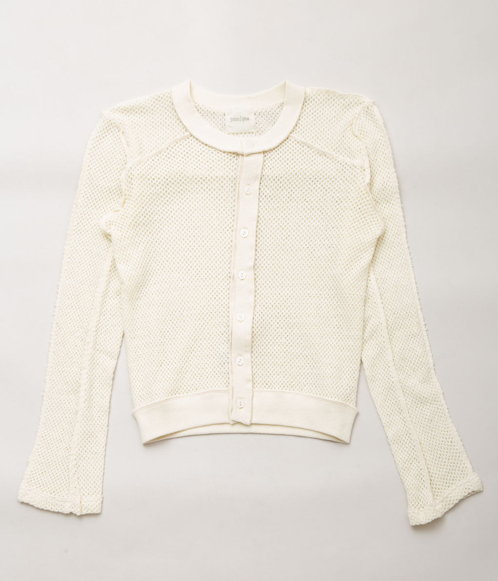 JONNLYNX ''MESH CARDIGAN'' (OFF WHITE)