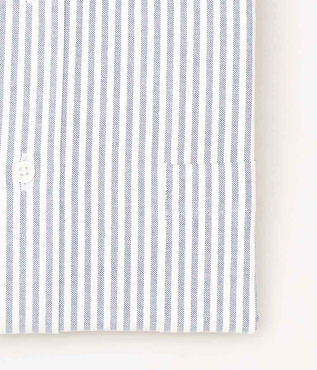 INDIVIDUALIZED SHIRTS "VINTAGE CANDY STRIPE (CLASSIC FIT BUTTON DOWN SHIRT)(IVORY/NAVY)"