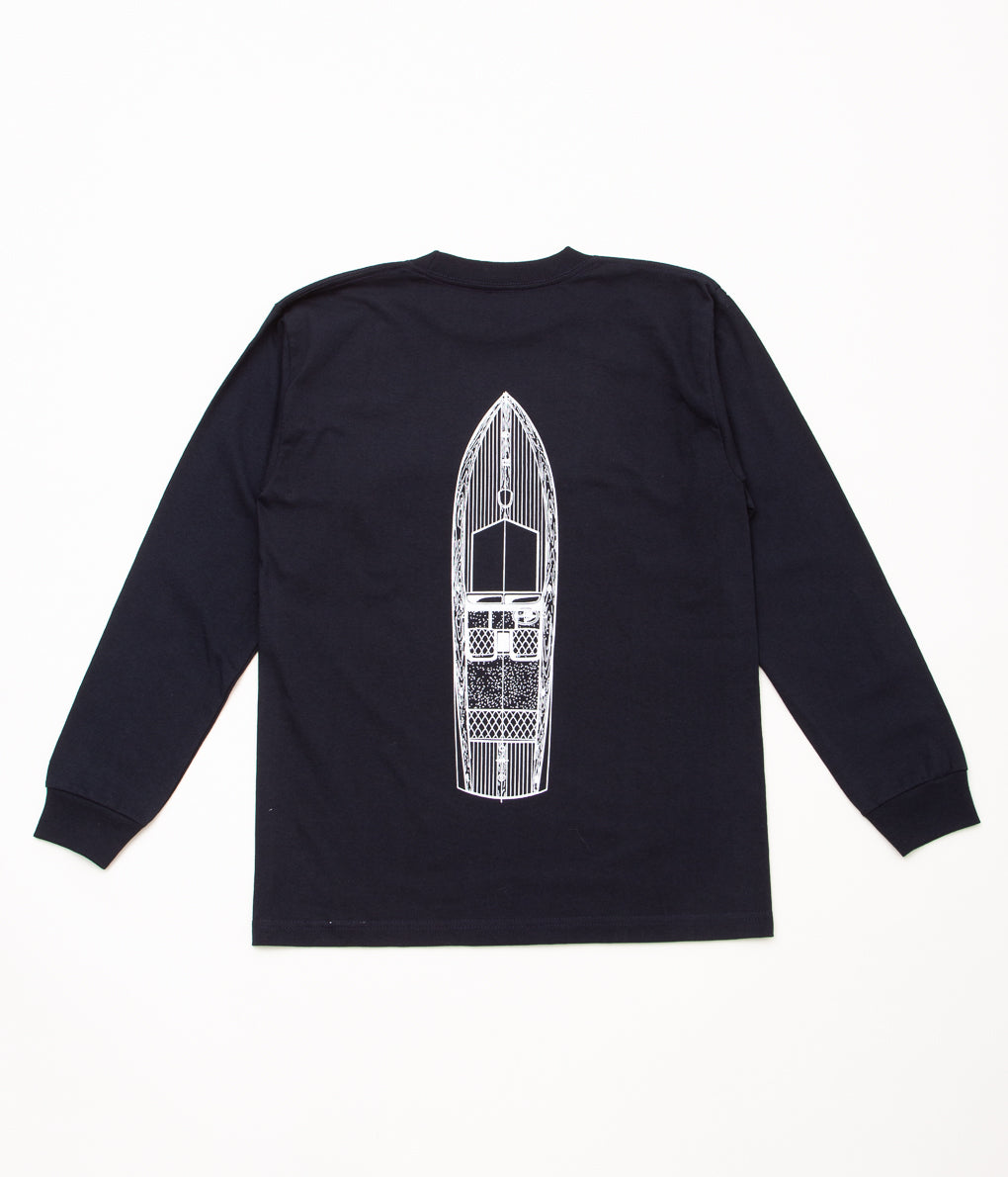 OLD SOLDIER "BLUEPRINT L/S TEE"(NAVY)