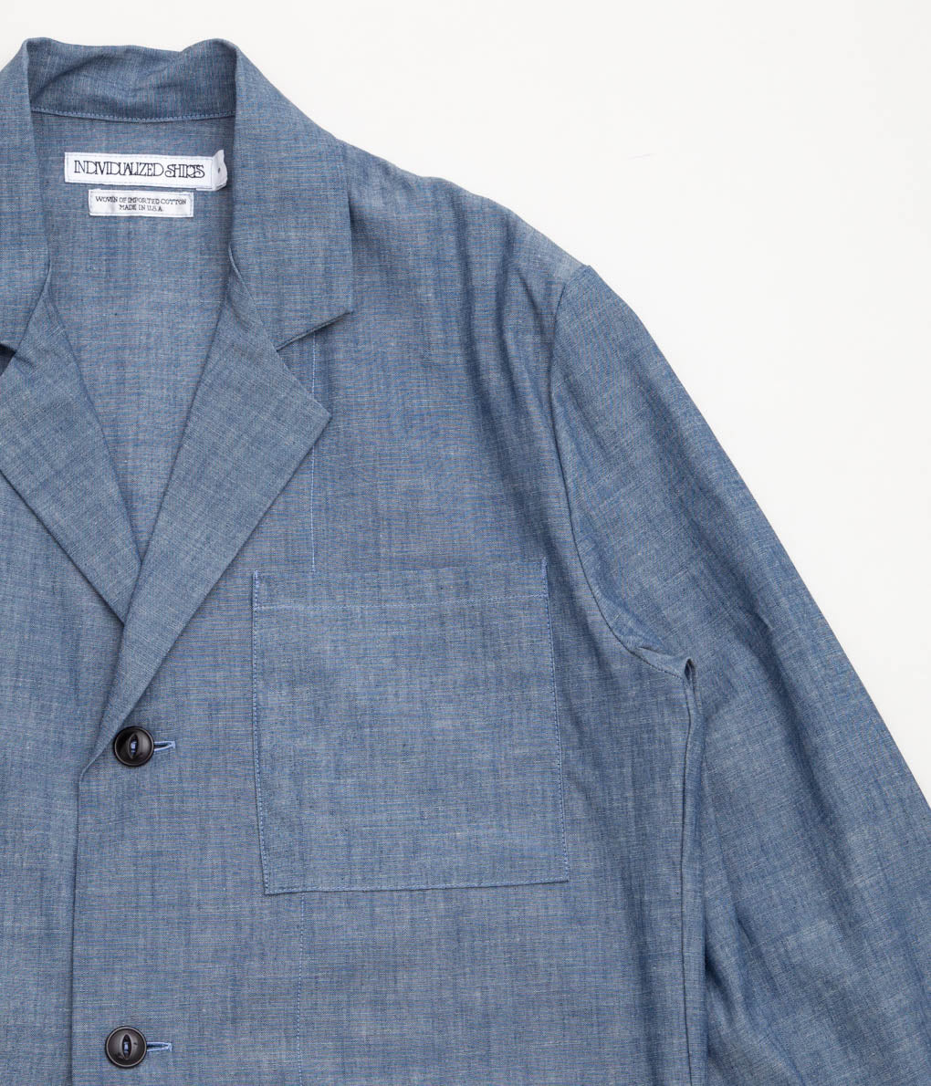 INDIVIDUALIZED SHIRTS "LOUNGER JACKET" (RIGID CHAMBRAY BLUE)