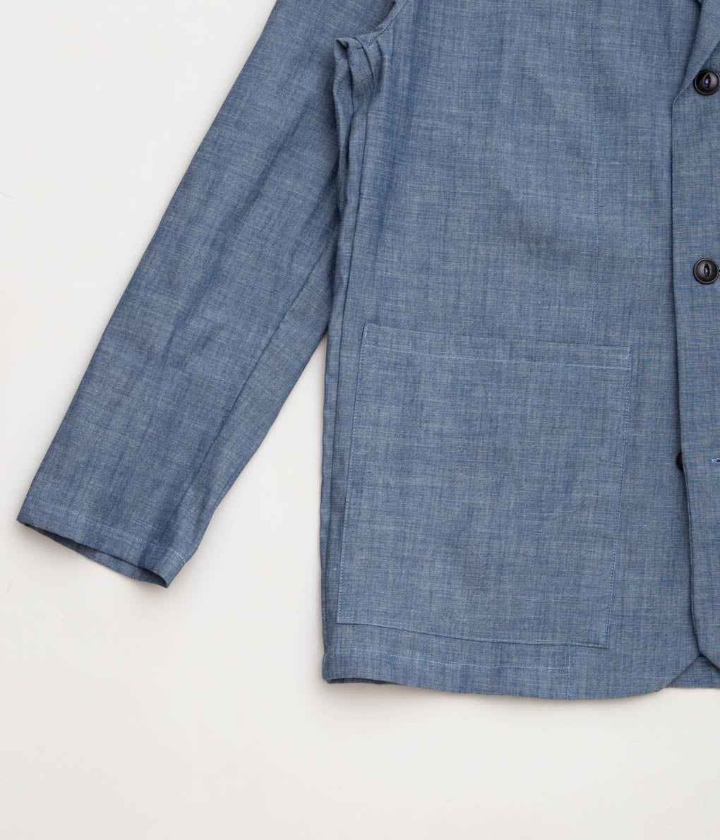 INDIVIDUALIZED SHIRTS "LOUNGER JACKET" (RIGID CHAMBRAY BLUE)